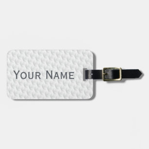 White circle embossed luggage tag