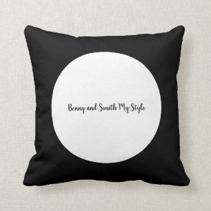 White Circle on Black Benny and Smith My Style Cushion