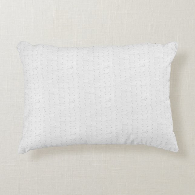 White Circle Sequins Sparkle Shiny Shimmer Glitter Decorative Cushion (Front)