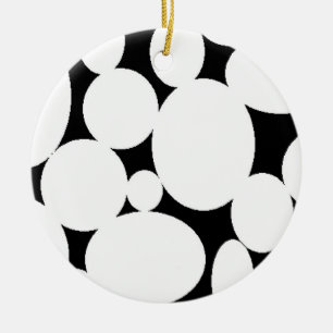 WHITE CIRCLES CERAMIC TREE DECORATION
