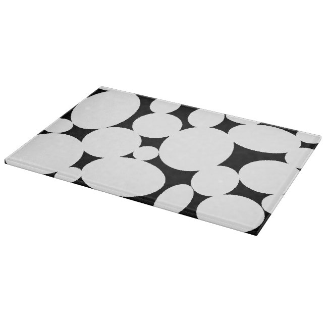 WHITE CIRCLES CUTTING BOARD (Corner)