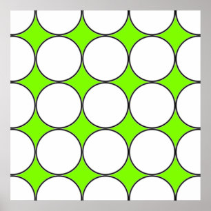 white circles in green fluorescent background poster