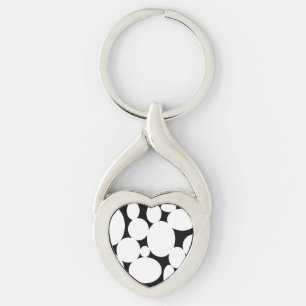 WHITE CIRCLES KEY RING