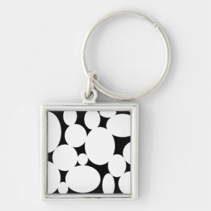 WHITE CIRCLES KEY RING