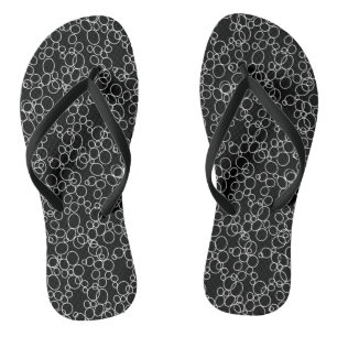 White Circles on Black Jandals
