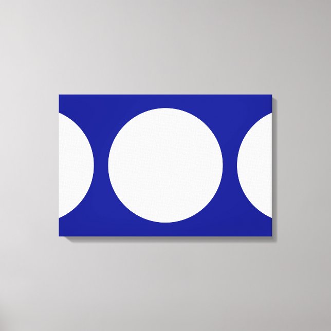 White Circles on Blue Canvas Print (Front)
