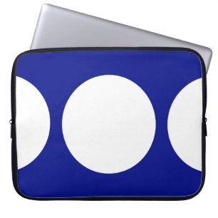 White Circles on Blue Laptop Sleeve