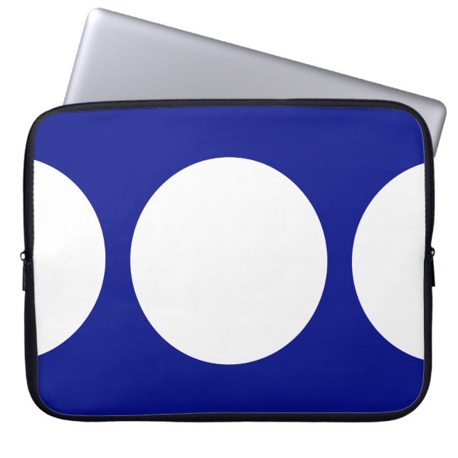 White Circles on Blue Laptop Sleeve (Front)