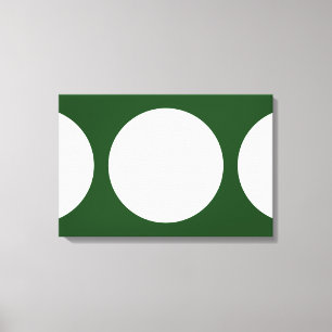 White Circles on Green Canvas Print