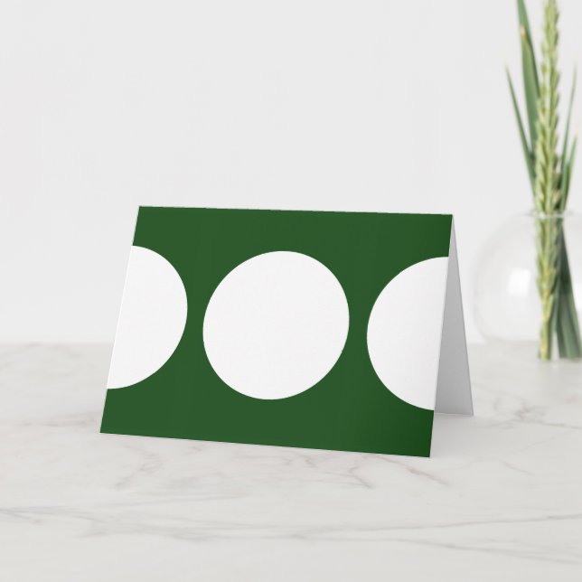 White Circles on Green Holiday Card (Front)