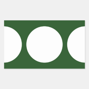 White Circles on Green Rectangular Sticker