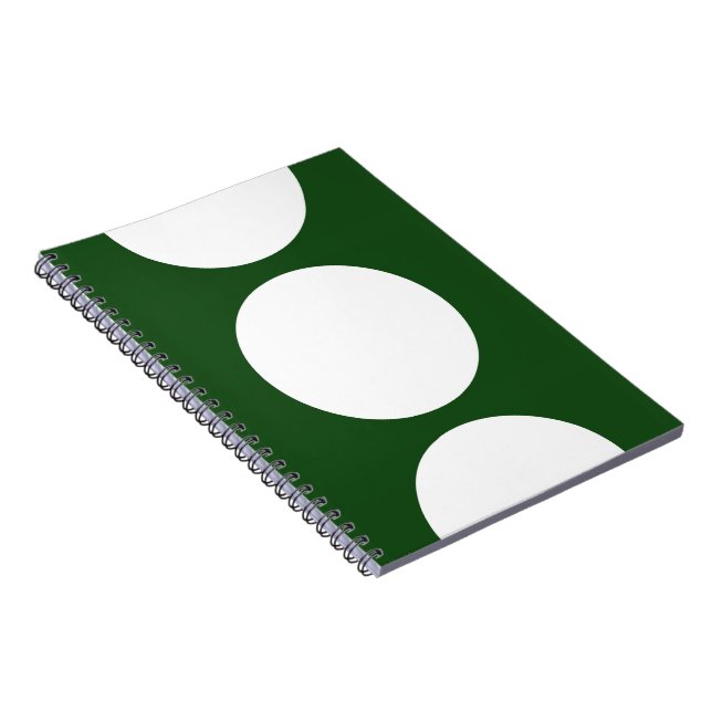 White Circles on Green Spiral Notebook (Right Side)