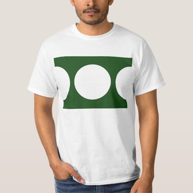 White Circles on Green T-Shirt (Front)
