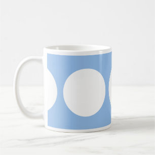 White Circles on Light Blue Coffee Mug
