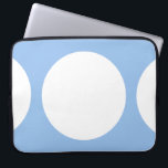 White Circles on Light Blue Laptop Sleeve<br><div class="desc">This bold geometric pattern features a white circle in the centre and two white half circles on the edges of a light blue background. If you'd like to add a monogram or image to the design, click the "Customise it!" button. Digitally created image. Copyright © 2011 Claire E. Skinner. All...</div>