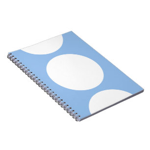 White Circles on Light Blue Spiral Notebook