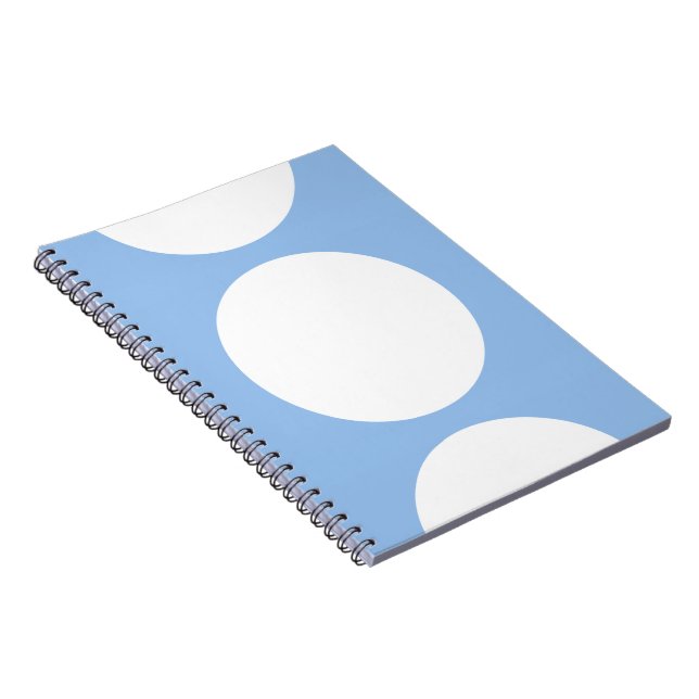 White Circles on Light Blue Spiral Notebook (Right Side)