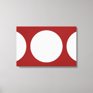 White Circles on Red Canvas Print