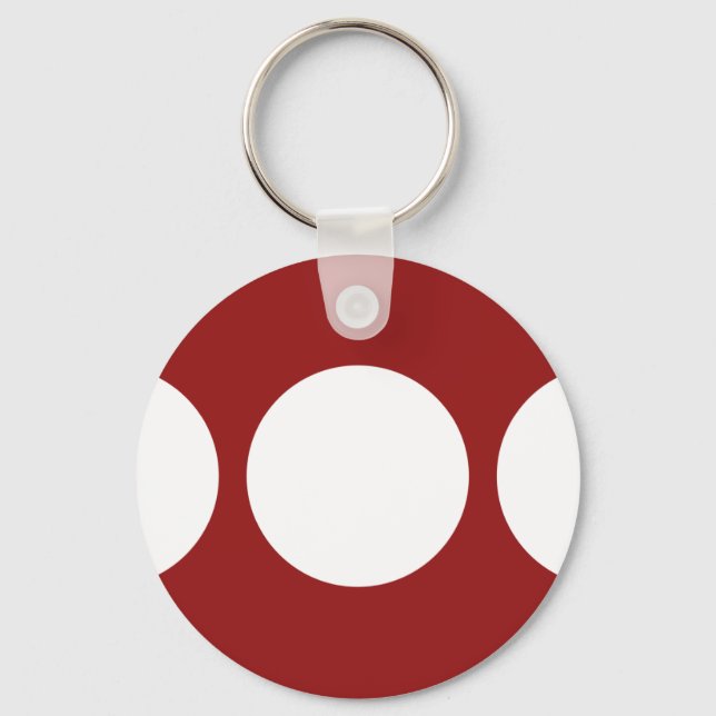 White Circles on Red Key Ring (Front)