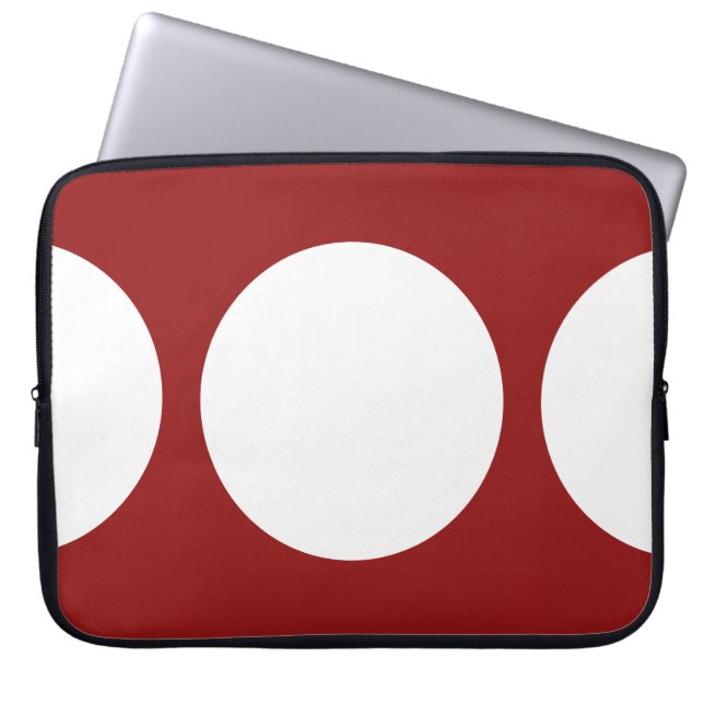 White Circles on Red Laptop Sleeve (Front)