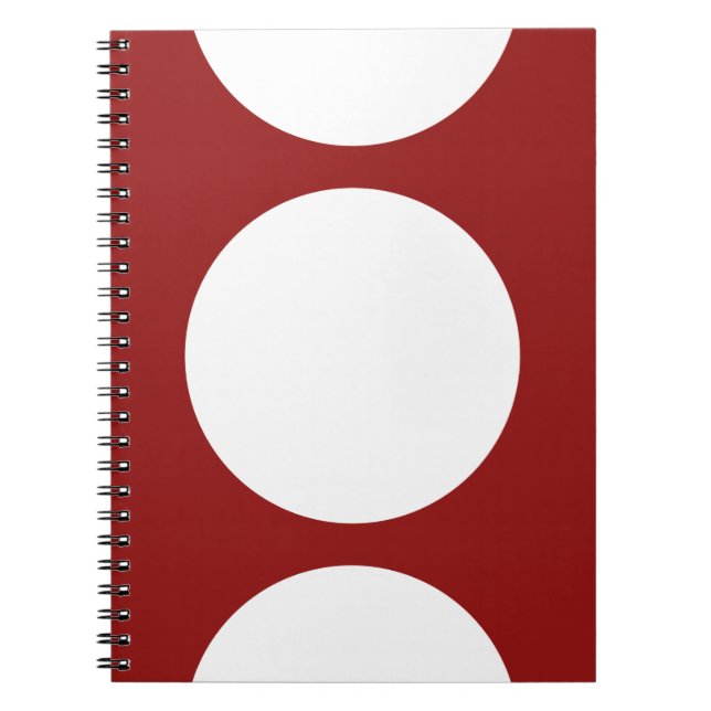 White Circles on Red Spiral Notebook (Front)