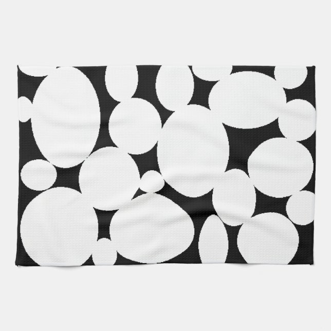 WHITE CIRCLES TEA TOWEL (Horizontal)