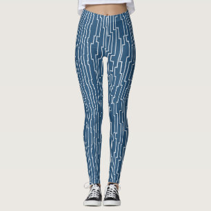 White Circuit Lines  Leggings
