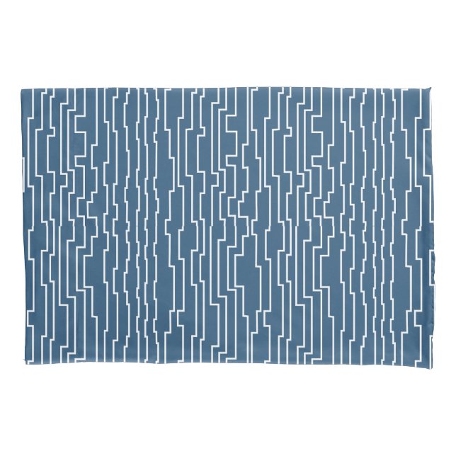 White Circuit Lines  Pillowcase (Front)