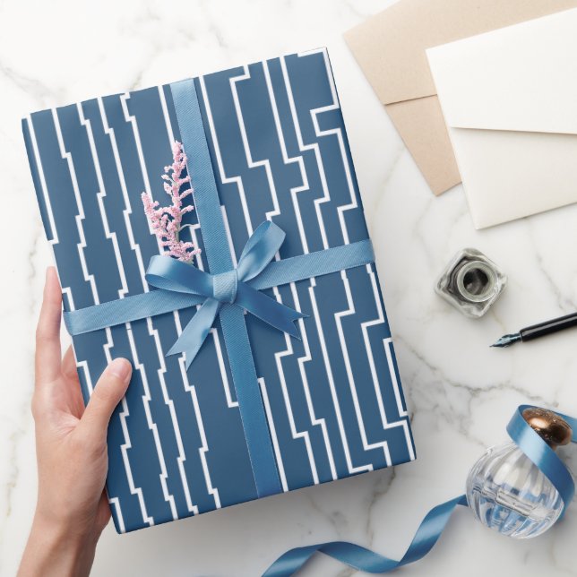 White Circuit Lines  Wrapping Paper (Gifting)