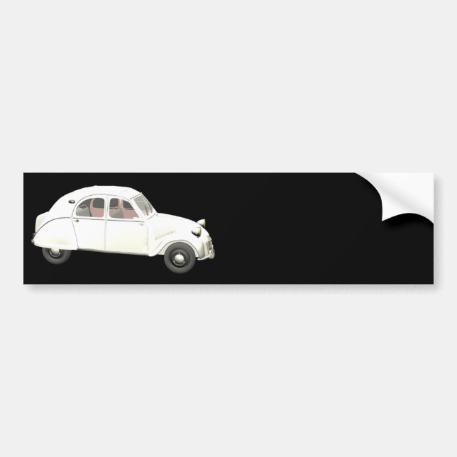 White Citroen 2CV Bumper Sticker (Front)