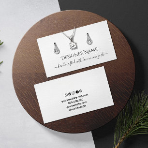 White Classic and Chic Jewellery Display Card