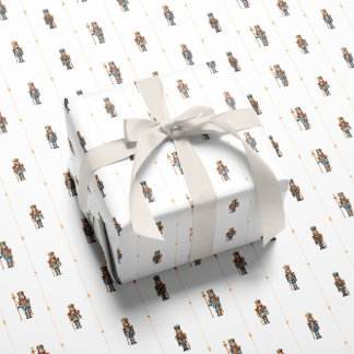 White classic nutcracker wrapping paper