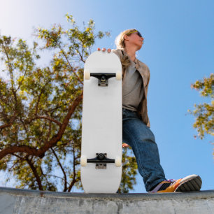White Classic Plain And Simple Solid Colour Skateboard
