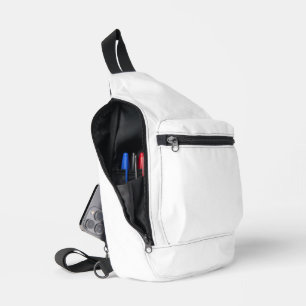 White Classic Plain And Simple Solid Colour Sling Bag