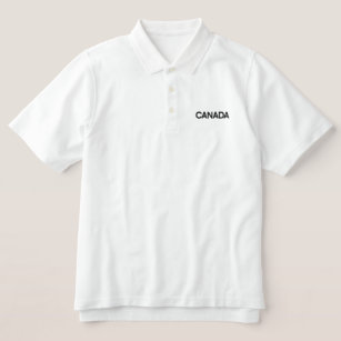 White Classic Polo Shirt Embroidered black CANADA