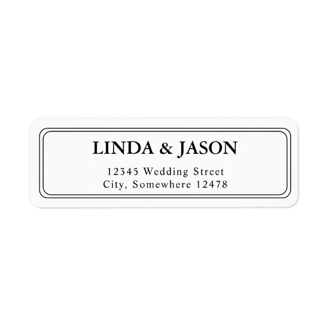White Classic Script Wedding Return Address (Front)