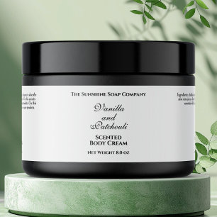 White Classic Style Waterproof Cosmetics Jar Label