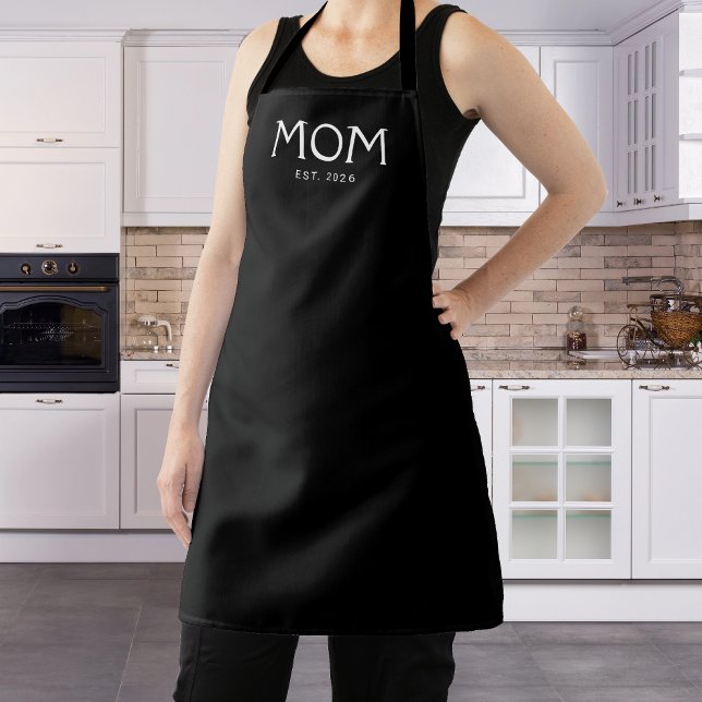 White Classic Typography Established Mum Apron (Creator Uploaded)