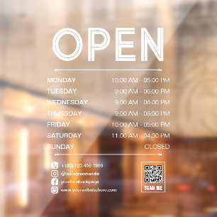 White Clean Practical Opening Hours Qr Code