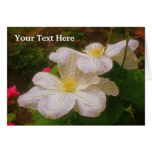 White Clematis Floral Art Photo Card