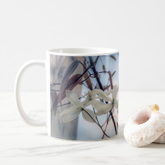 White Clematis Flower Mug (With Donut)