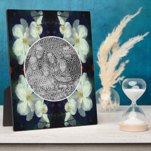 White Clematis Flowers Create Your Own Photo Plaque