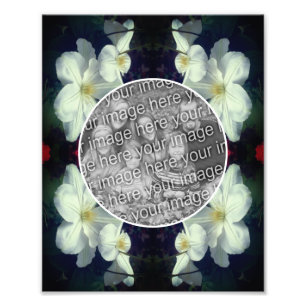 White Clematis Flowers Frame Create Your Own 8x10 Photo Print