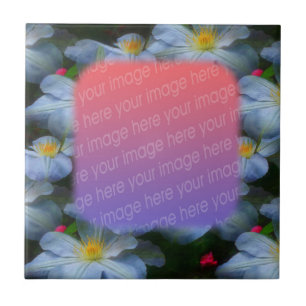 White Clematis Flowers Your Photo Tile