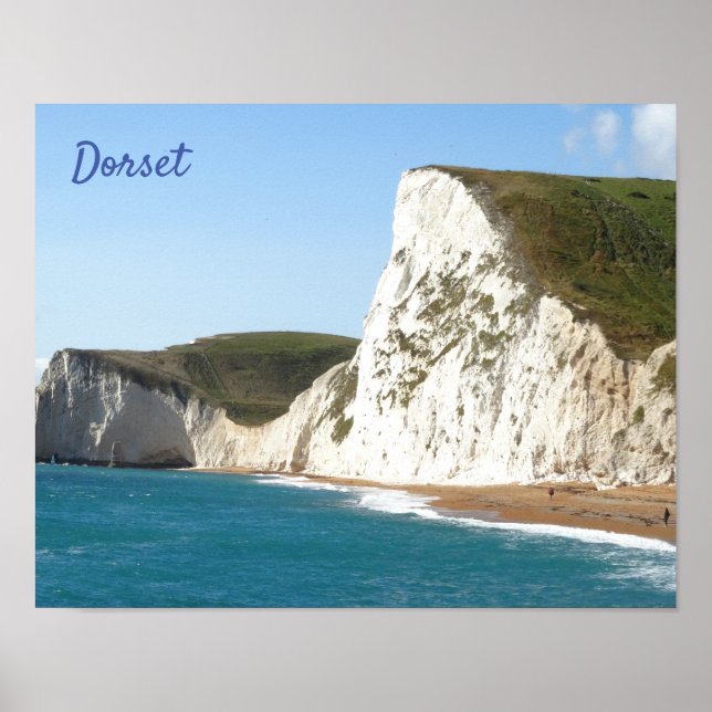 White Cliffs along Jurassic Coast, Dorset, England Poster (Front)