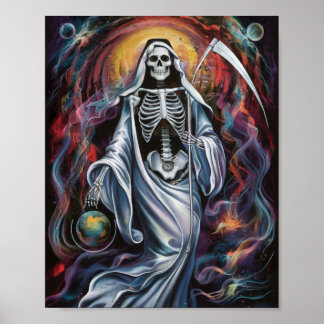 White Cloak Santa Muerte Poster