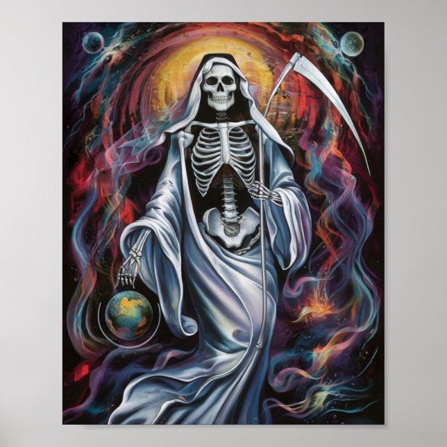 White Cloak Santa Muerte Poster (Front)