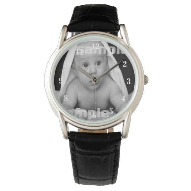 White clock face Personalised photo One Of A Kind Watch (Front)