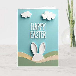 White Cloud Easter Scene Card