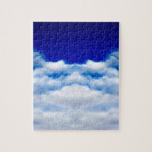 White cloud face against a blue sky jigsaw puzzle (Vertical)